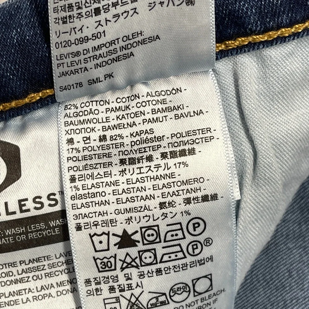 Levi's Jeans Mens 38x30 (38x28) Blue Denim Stretch 502 Slim Regular Tapered Leg